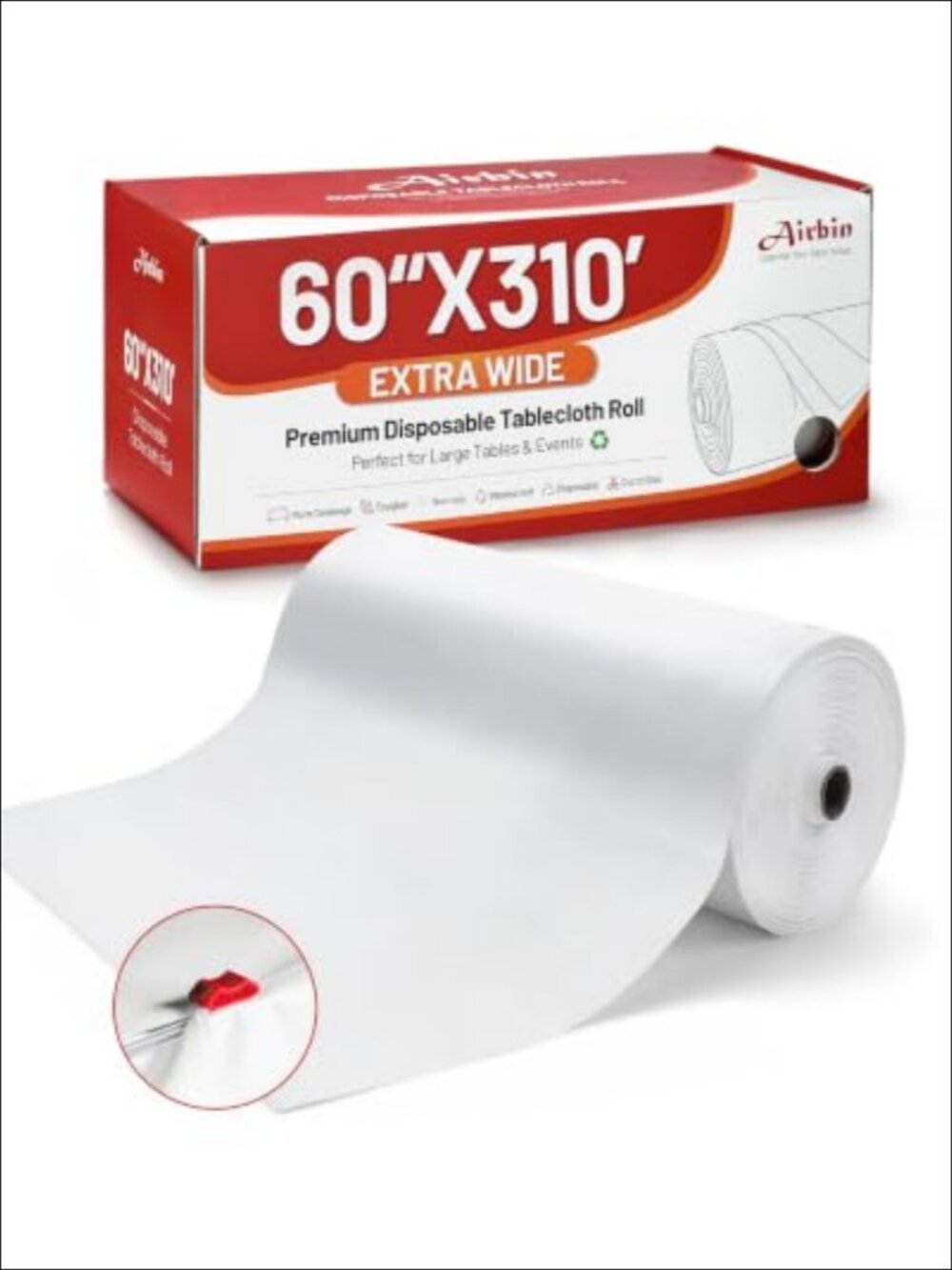 Plastic Tablecloth Roll Extra Wide 60 In X 310 Ft Disposable Table Cover for